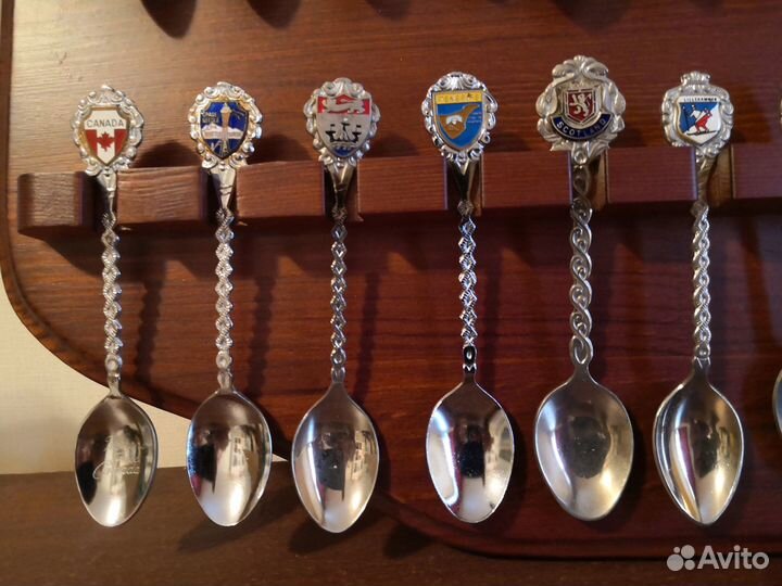 Набор антикварных коллекционных ложечек + панно №5