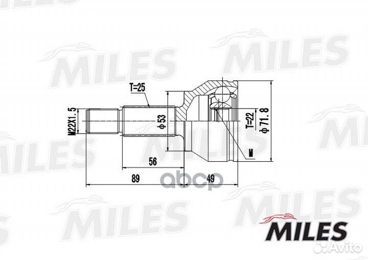 Шрус ford fiesta vfusion 1.25-1.4tdci 01- нар
