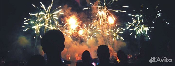 Фейерверк салют веерный на 186 залпов