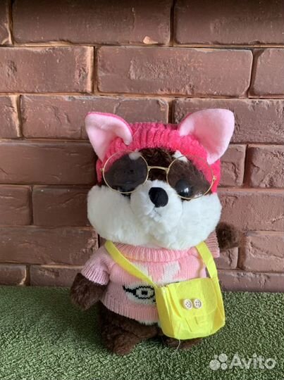 Мягкая игрушка/лалафанфан/Шибу Ину/собачка в очках