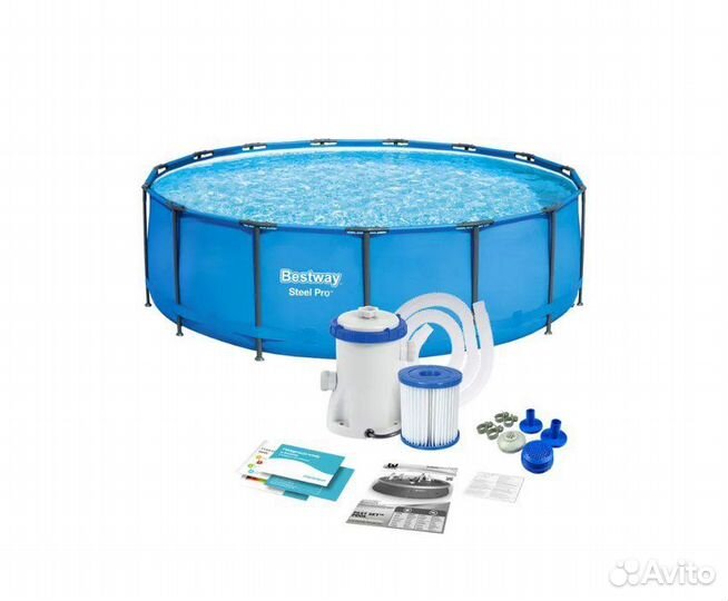 Каркасный бассейн 305 на 100 см Фильтр-насос Новый