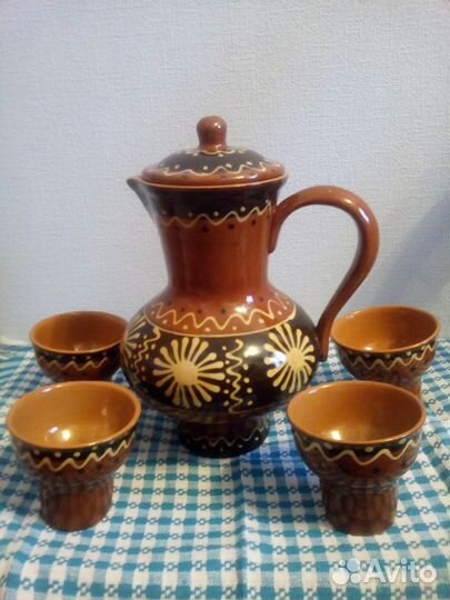 Кувшин и стаканы-керамика. СССР