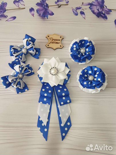 Набор бантики и галстук ручной работы