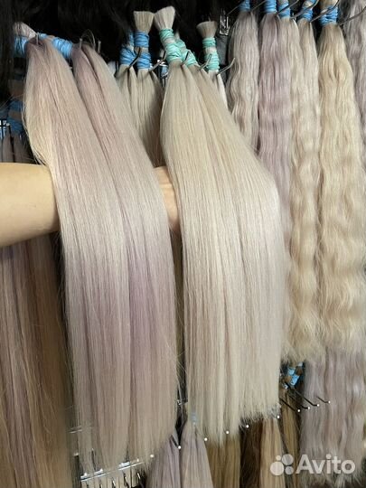 Волосы для наращивания 60 см блонд