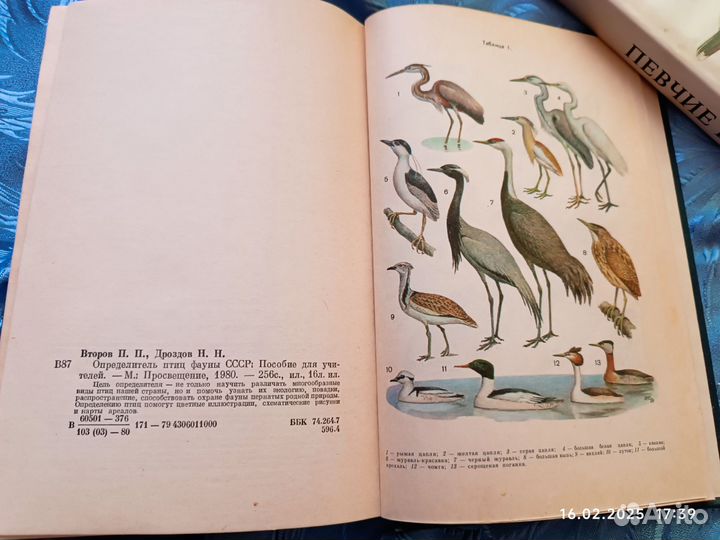 Второв, Дроздов Определитель птиц фауны СССР