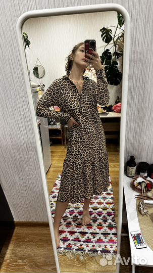Платье hm леопардовое