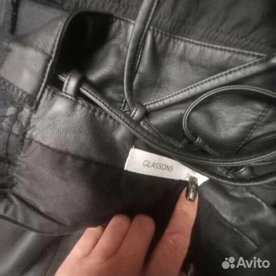 Черное платье мини и топ экокожа