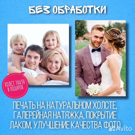 Печать на холсте по фото подарок