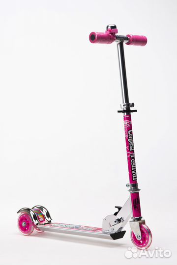 Самокат трехколесный action-701 розовый