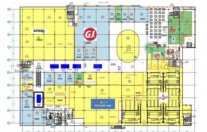 Трц «Акварин», торговая площадь, 6 м²