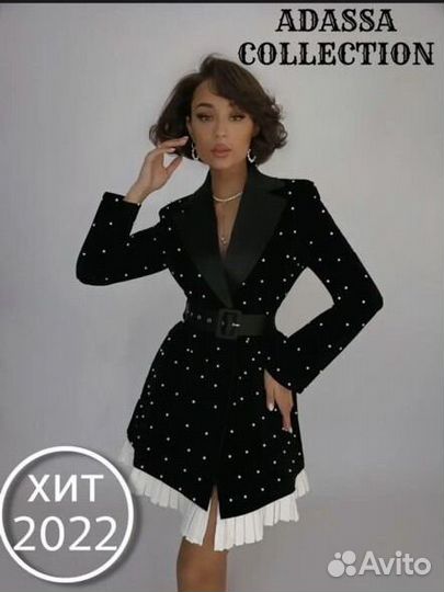 Платье бархат пиджак на Новый год