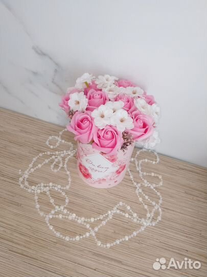 Букет роз из мыла