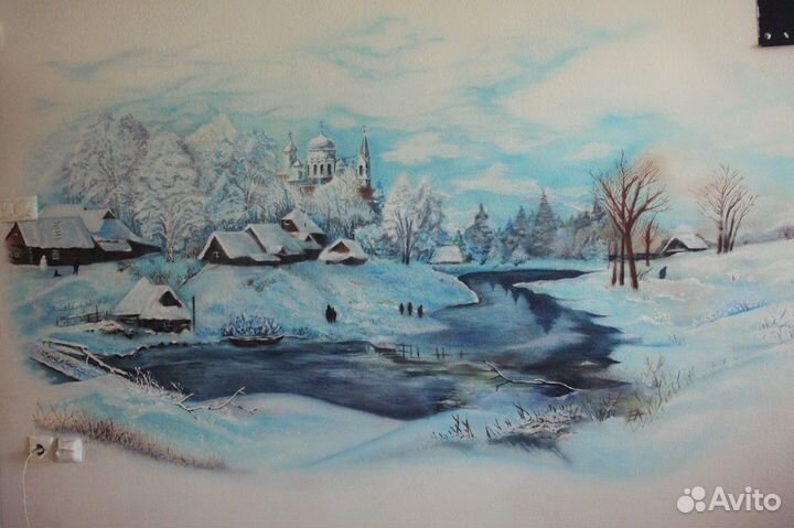 Аэрография на стенах роспись стен граффити мурал