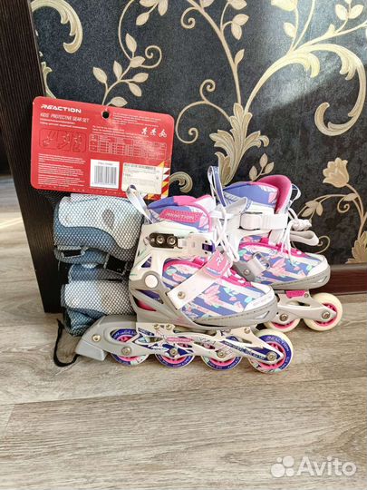 Роликовые коньки детские с защитой