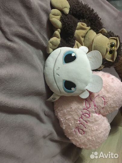 Мягкие игрушки обезьяна, сердце, беззубик