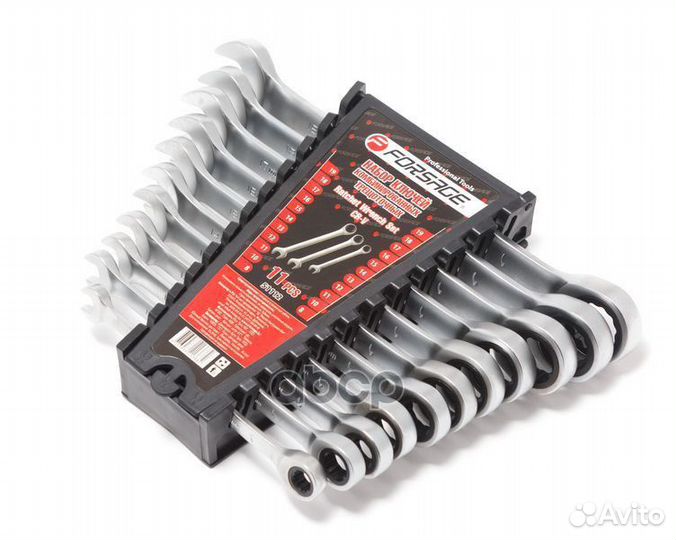 Набор ключей комбинированных трещоточных, 11 пр