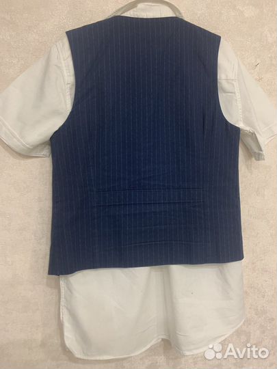 Жилет и льняная рубашка на 10-11 лет
