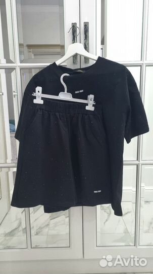 Майка+шорты Miu разные цвета со стразами M-L