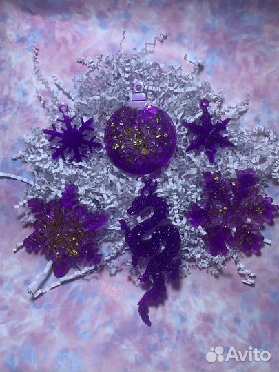 Новогодние игрушки из эпоксидной смолы