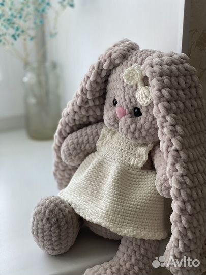 Зайка с зефирными ушками ручной работы