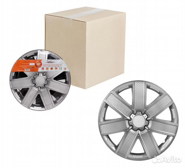 Колпаки колесные 13 Гелакси, серебристый, карбон