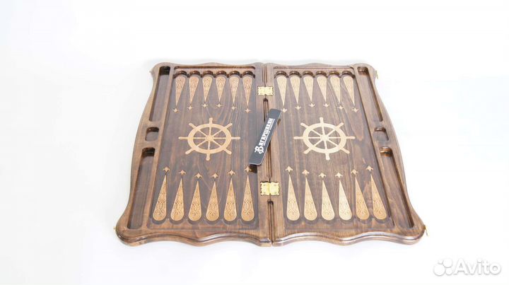 Нарды с Кораблём ручная работа