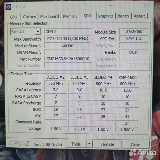 Оперативная память ddr3 corsair 2шт по 8Гб
