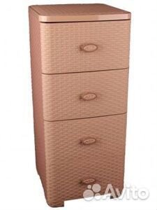 Комод Рп Плетенка какао, 4 ящика