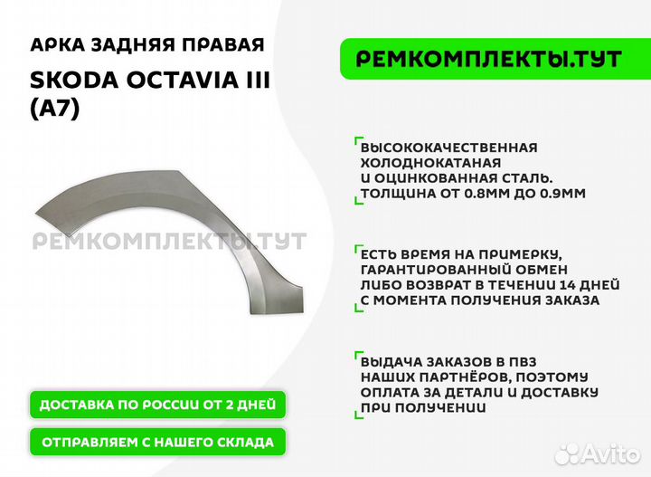 Арка задняя правая Skoda Octavia A7