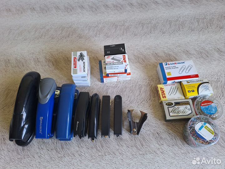 Степлер, скобы и скрепки