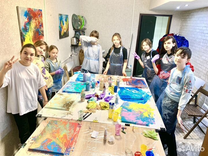 Мастер класс. 2 часа Флюид арт fluid art