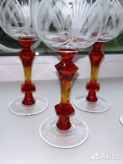 Хрустальные бокалы для вина СССР 60 год редкие