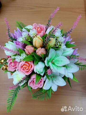 Мыло ручной работы, букеты летние