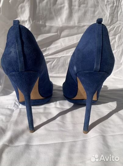 Туфли замшевые синие