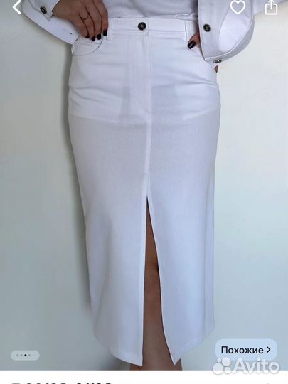 Бедая джинсовая юбка