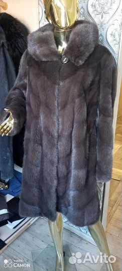 Шуба норковая 54-58р. паркет. метровая. кокон