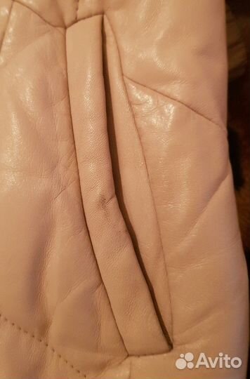 Кожаный пуховик