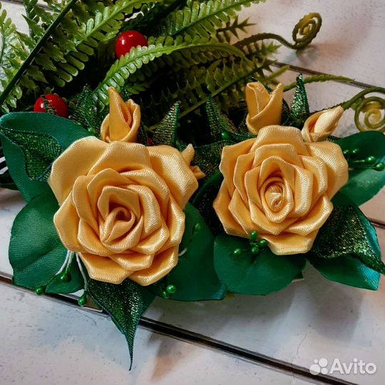 Бантики на заколки ручной работы