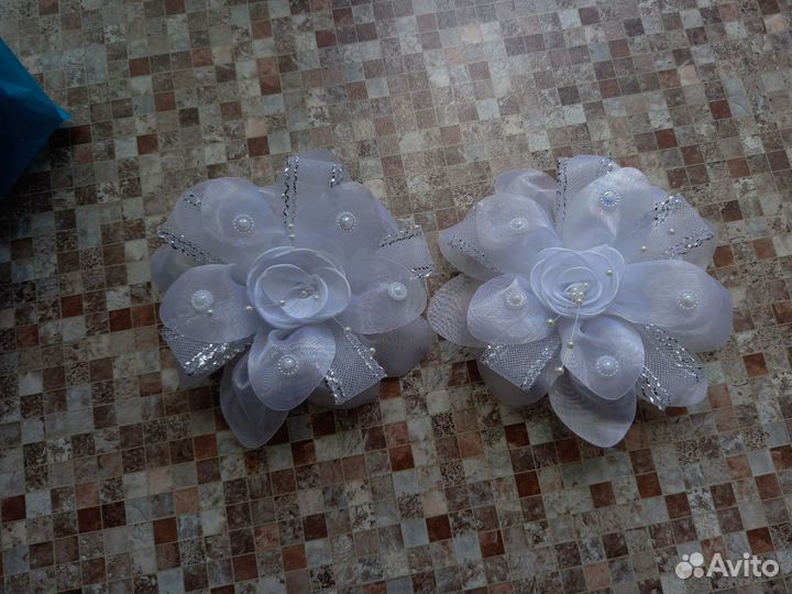 Банты для волос белые