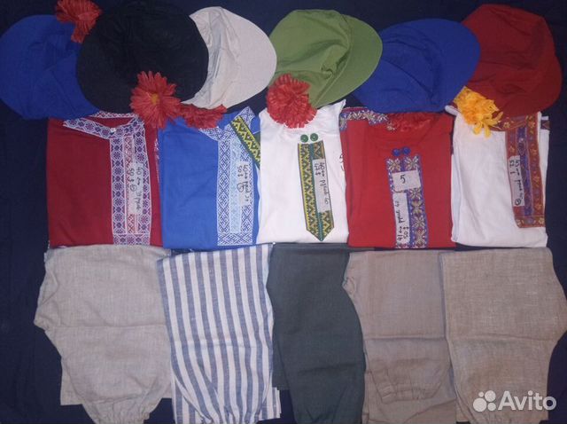 Русские народные костюмы (рост 110 см) натур.ткани