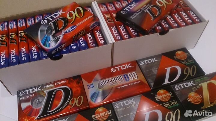Аудиокассеты TDK D90, новые