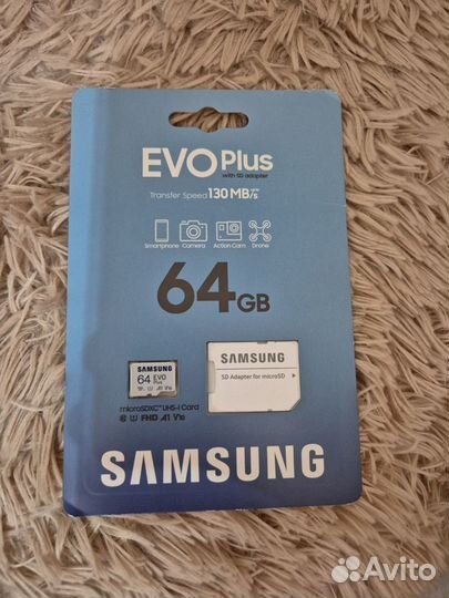 Карта памяти micro sd 64 Samsung