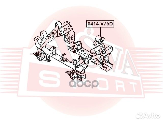 Сайлентблок крепления дифференциала 0414-V75D asva