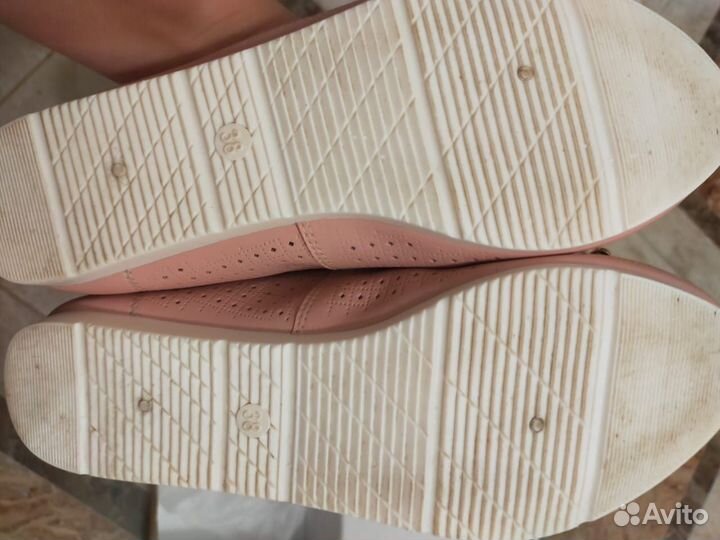 Балетки женские 37 кожаные розовые