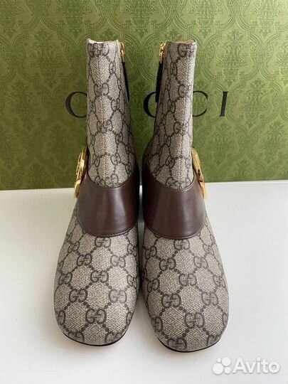 Ботинки Gucci размер 37 и 38.5 кожа+канва