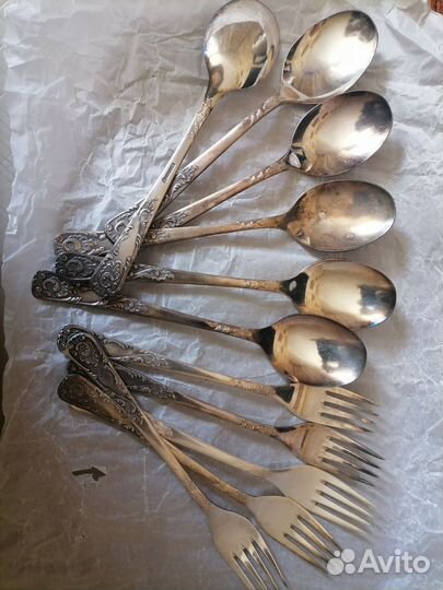Набор столовых приборов мельхиор СССР