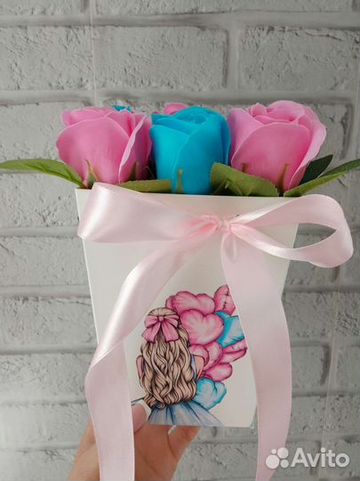 Букет из мыльных роз