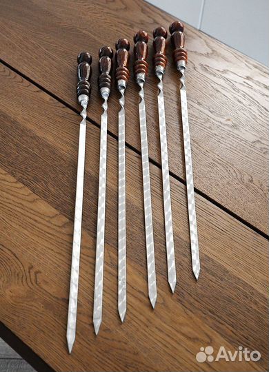 Набор из 6-ти шампуров с дер. ручкой, 50 см