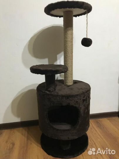 Круглый домик с когтеточкой для котов и кошечек