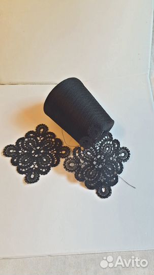 Лен, пряжа, черный